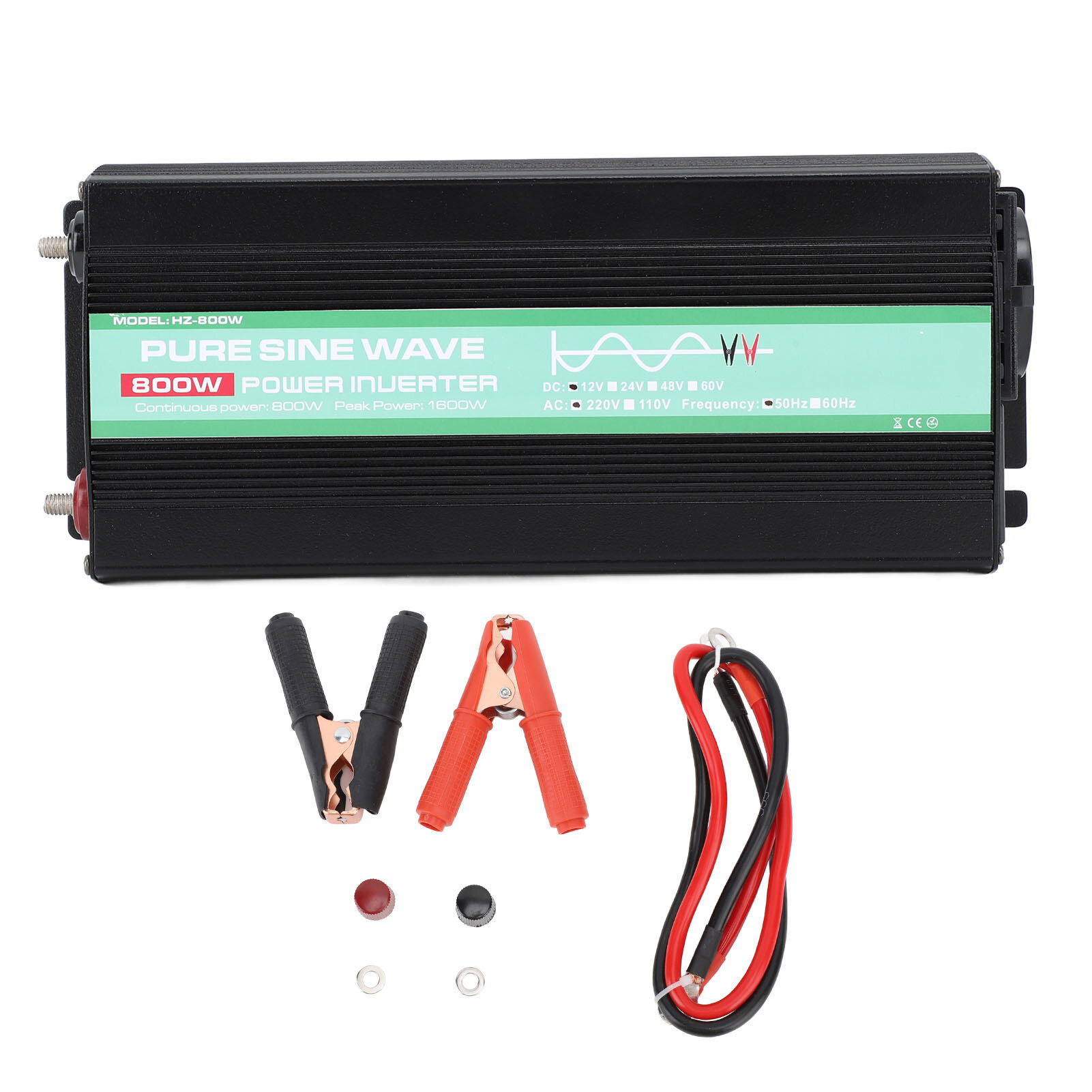Инвертор 800W чистый синус, алюминиевый сплав DC12V в AC, отличное рассеивание тепла, солнечный инве