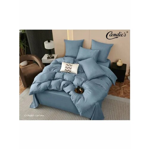 Комплект постельного белья , 2 спальный, наволочки 70х70 см, страйп-сатин