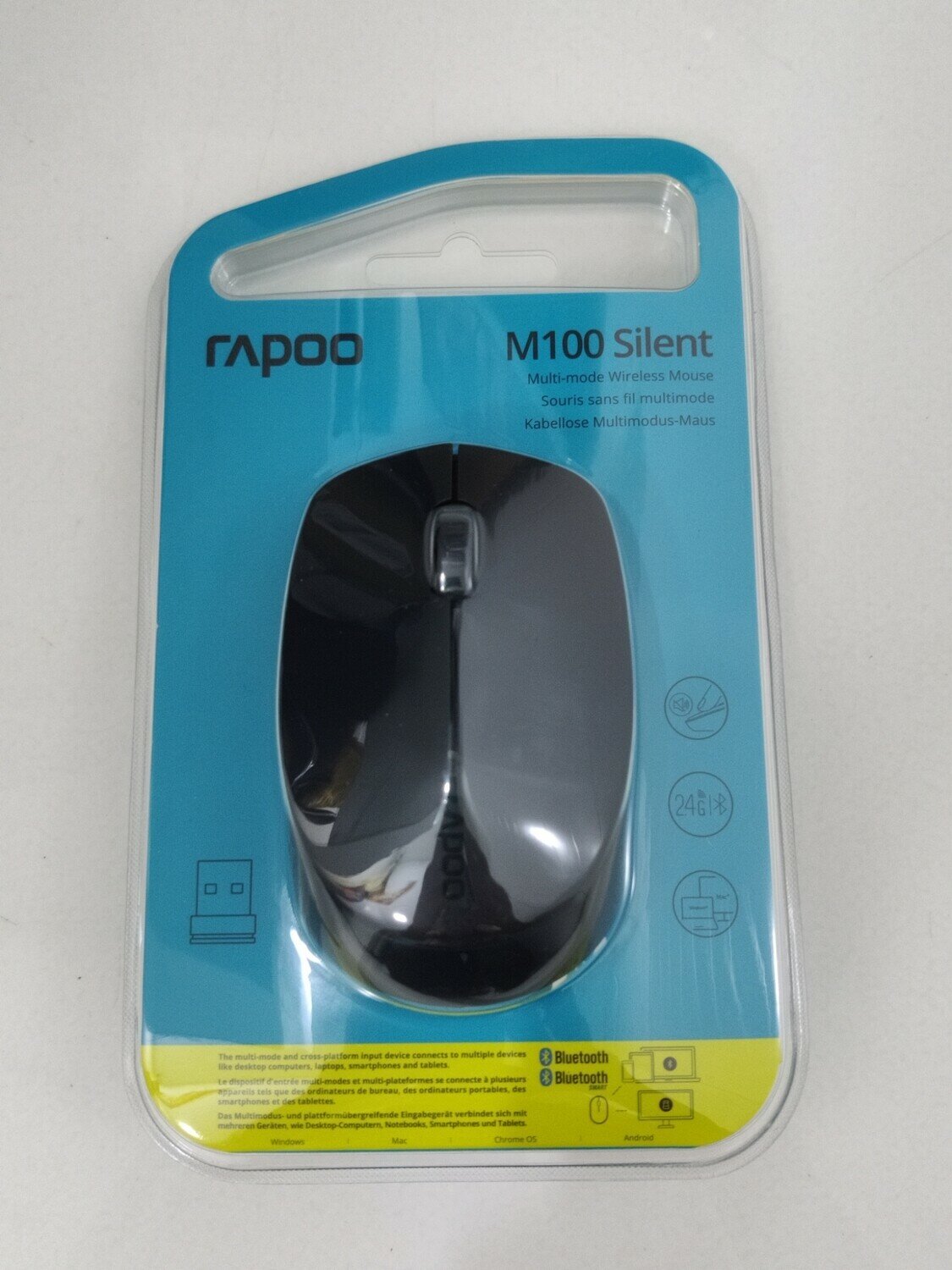 Мышь Rapoo M100, беспроводная, оптическая, для правой руки, бесшумная — фото 1