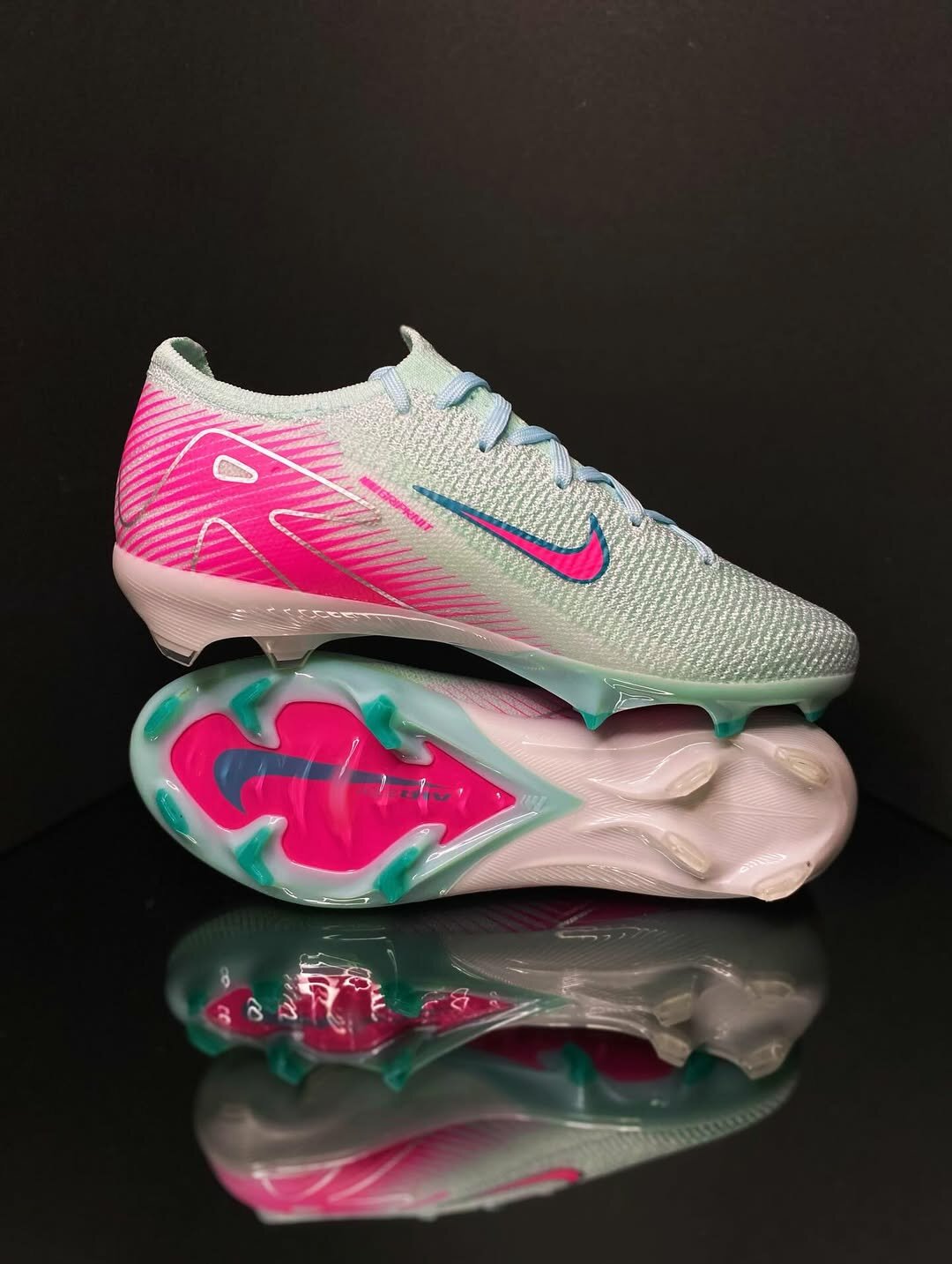 Бутсы NIKE, размер 33, голубой,
