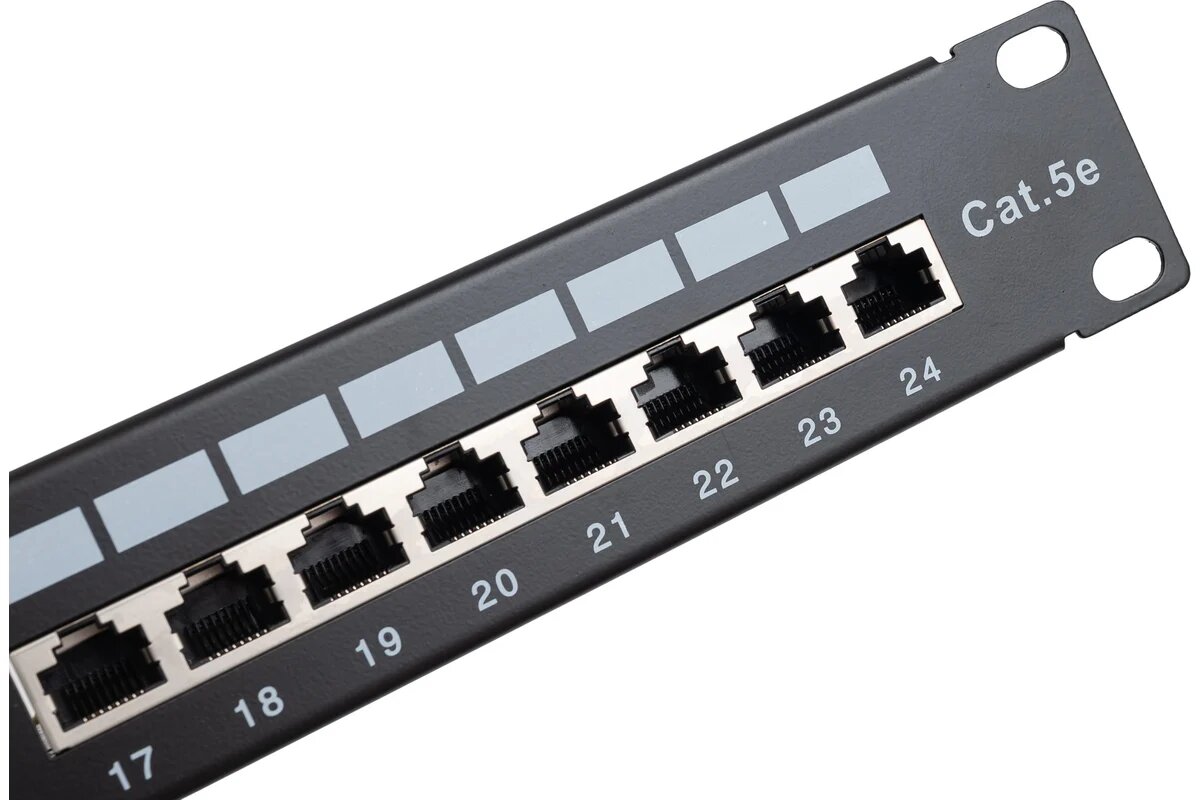 ExeGate Патч-панель 24 порта Cat5e FTP, 1U, Dual IDC, RoHS, черная EPP3-19-24-8P8C — фото 1