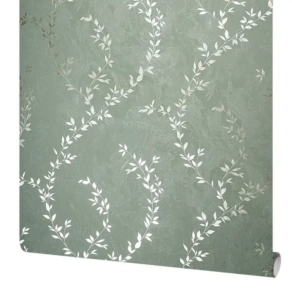 Обои флизелиновые Victoria Stenova Afelia зеленые 1.06 м VS588883