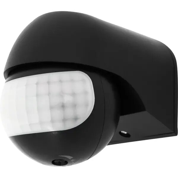 Датчик движения накладной радиус действия 6 метров 180 градусов 1100 Вт цвет чёрный IP44