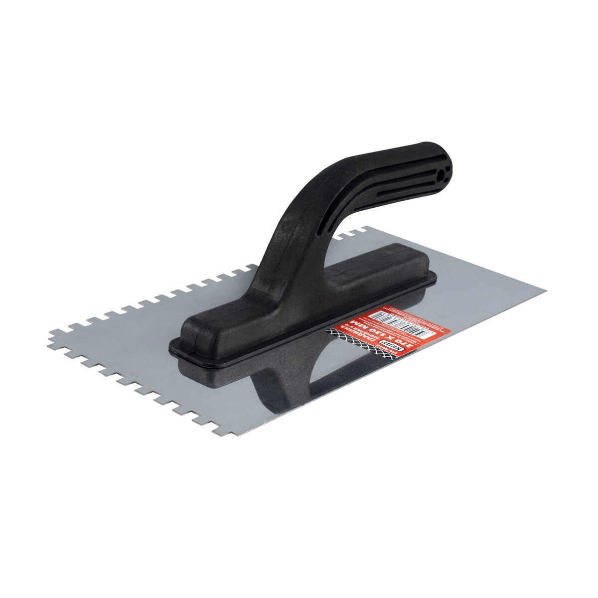 Гладилка штукатурная Кедр нержавеющая 270х130 мм пластмассовая ручка зуб 6х6 мм