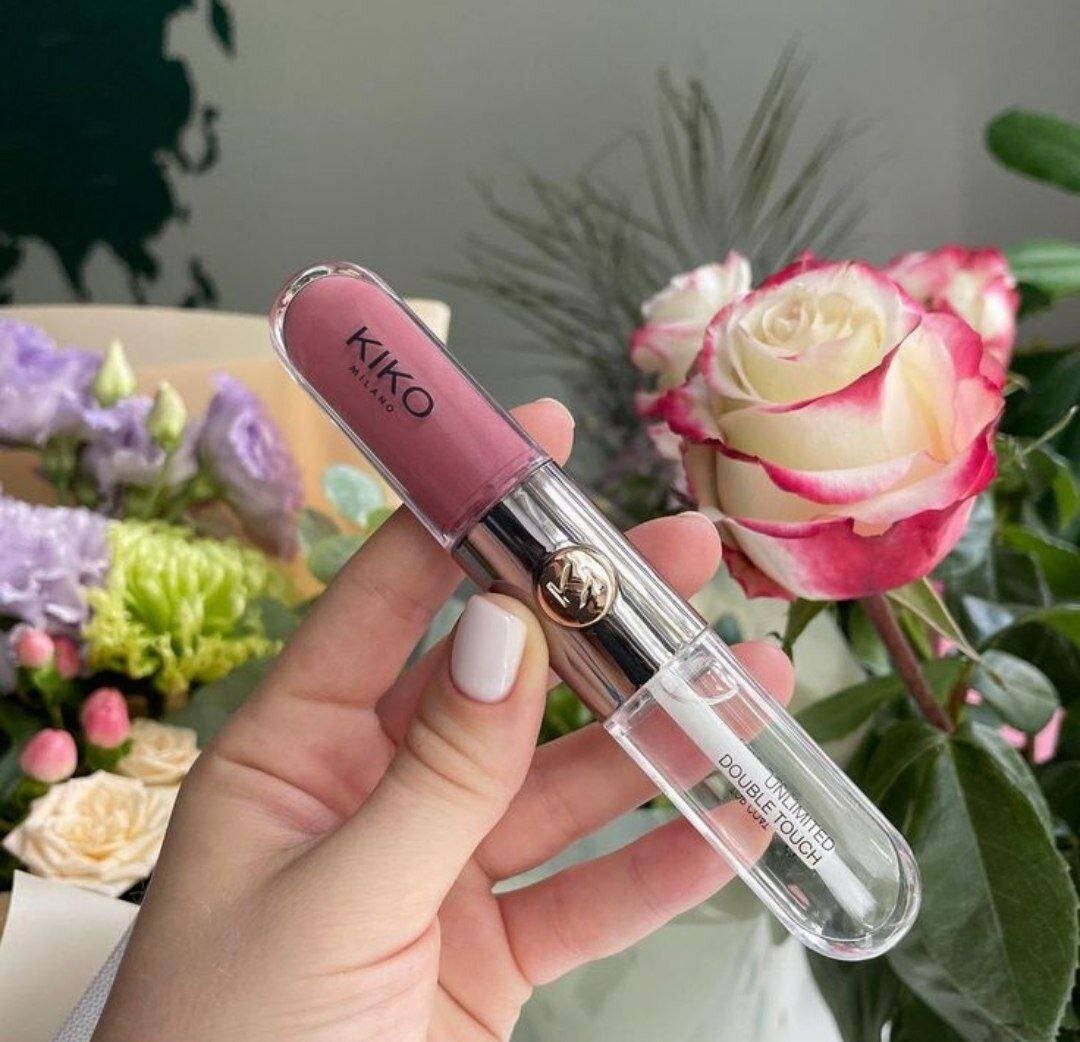 Помада KIKO 3in1, жидкая, коричневая, увлажняющая, двухсторонняя