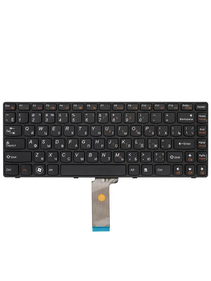 Клавиатура для ноутбука Lenovo IdeaPad B470, G470, G475, V470, Z470 черная, рамка черная