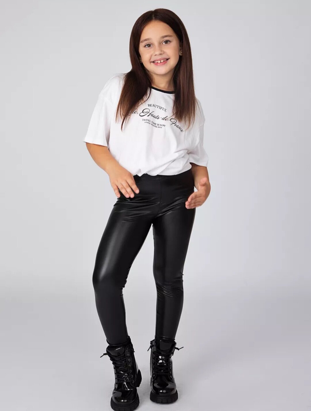 Легинсы , размер 150-159, черный — фото 1