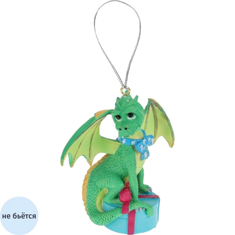 Игрушка НГ полирезиновая подвеска Красивый дракон 7 см НУ-1639
