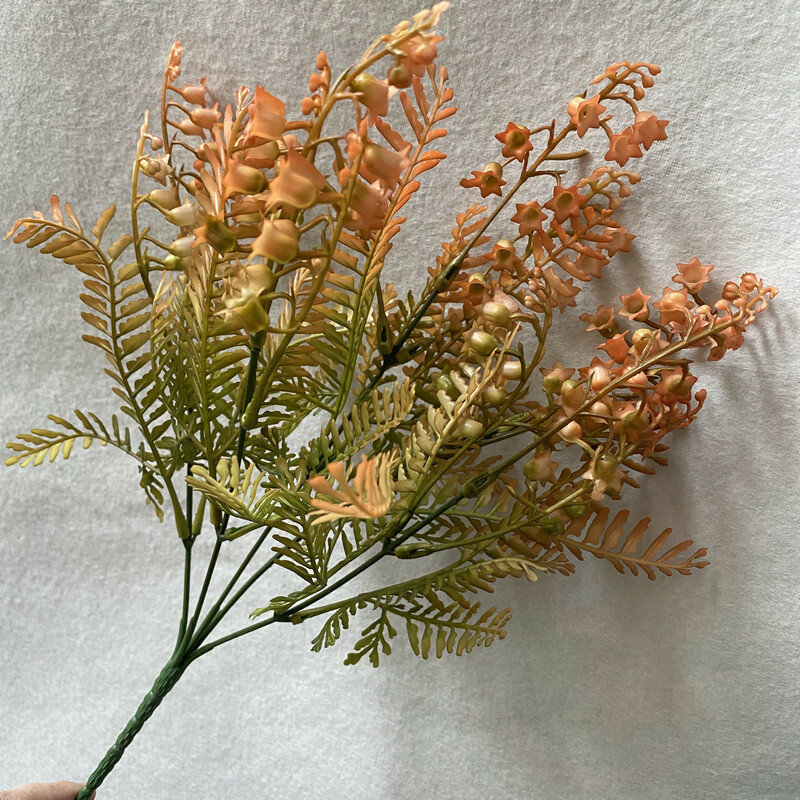 Plastic oil painted artificial flowers 25 stems realistic fake plants for bridal bouquets home decor