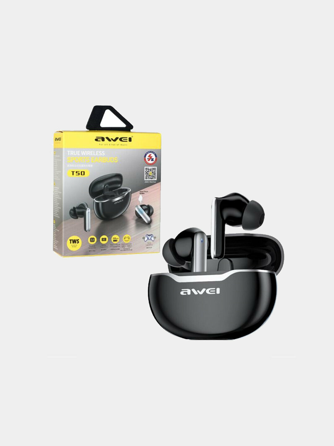 Наушники беспроводные Awei T50 ENC TWC вакуумные Bluetooth 5.3