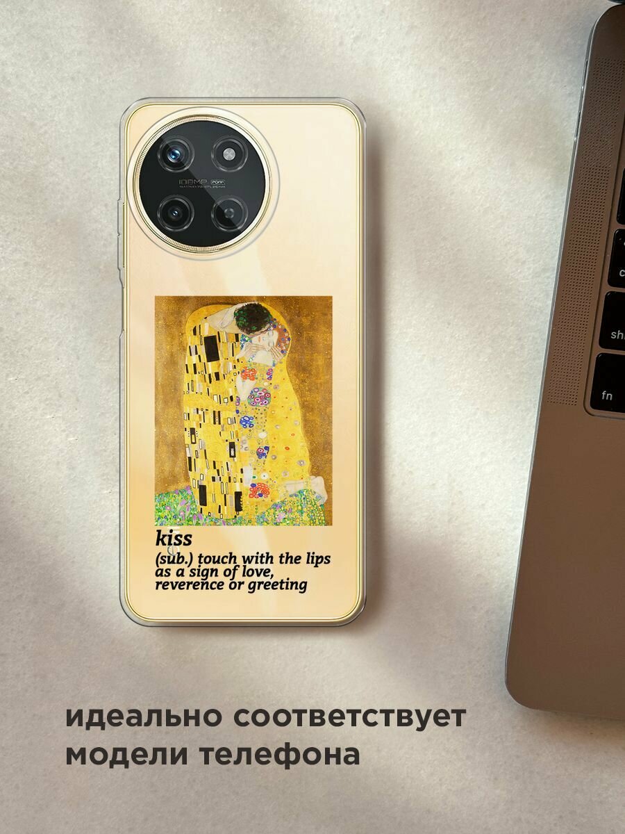 Чехол на Realme 11 4G / Реалми 11 4G с принтом "The kiss", прозрачный — фото 1