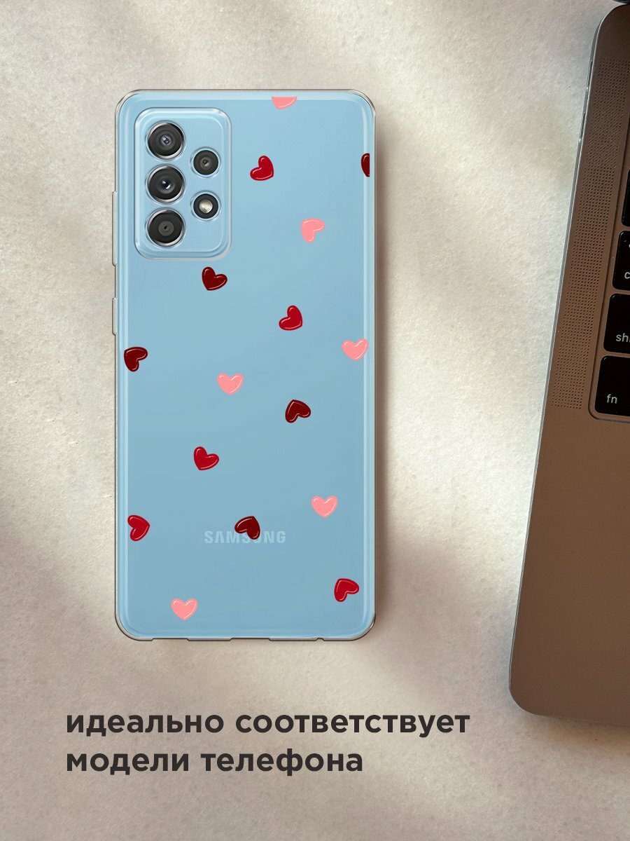 Чехол на Samsung Galaxy A52/A52s / Самсунг Галакси А52/A52s с принтом "Бордовые сердечки 2" — фото 1