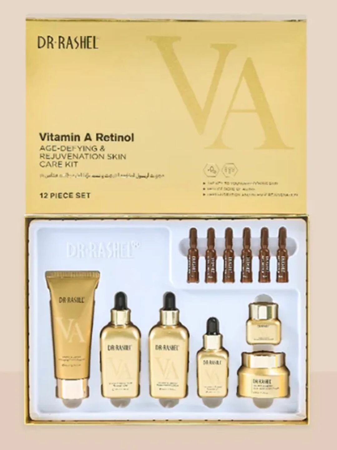 Набор для ухода за кожей лица Vitamin A Retinol Age-Defying & Rejuvenation Skin Care Kit 12pcs/se