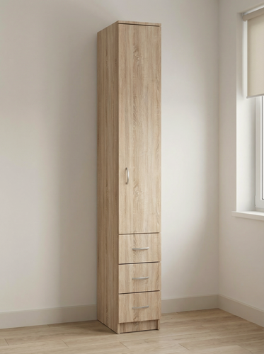 Изображение товара Узкий шкаф-пенал с 3 ящиками Шелли-16 с 3 ящиками, ШхГхВ: 30х50х210 см