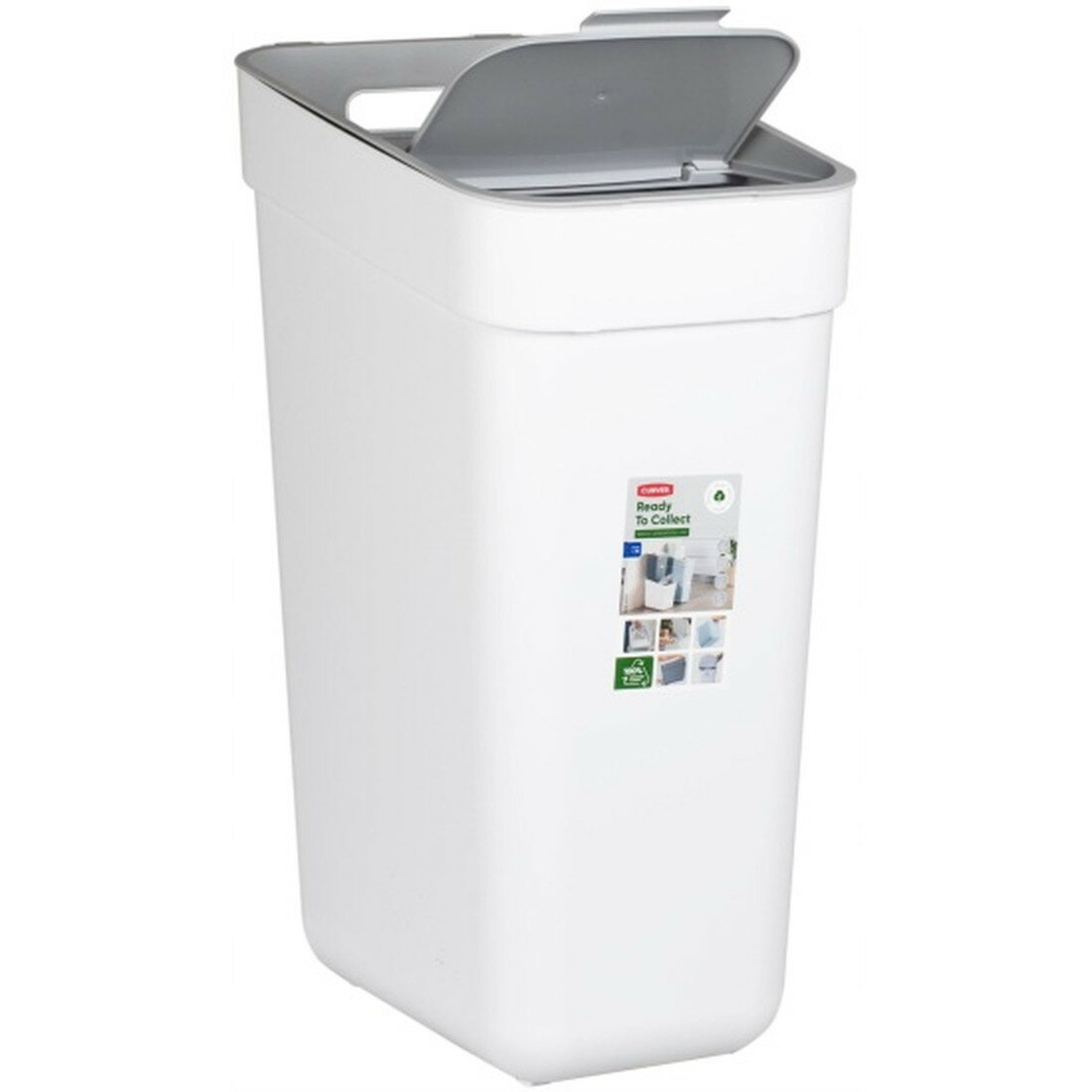 Ведро Curver мусорное Ready to collect  с крышкой 30 л белый  252104 
