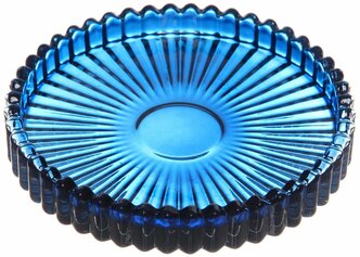 Подсвечник стеклянный "Романтика" 10x1,5см, сапфир, декоративный, для интерьера