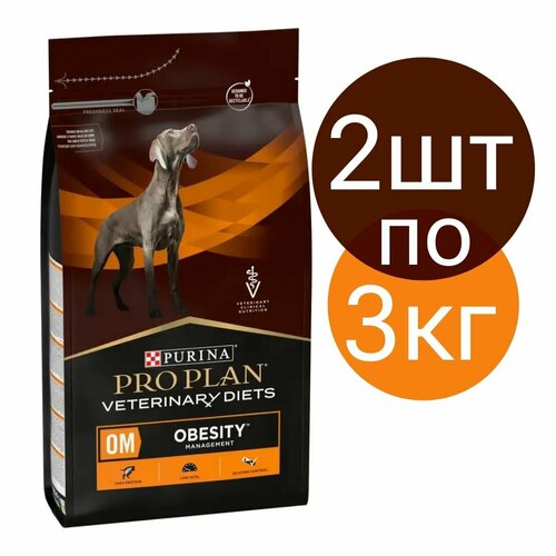 Сухой корм Purina Pro Plan Veterinary Diets OM для собак при ожирении (2шт по 3кг)