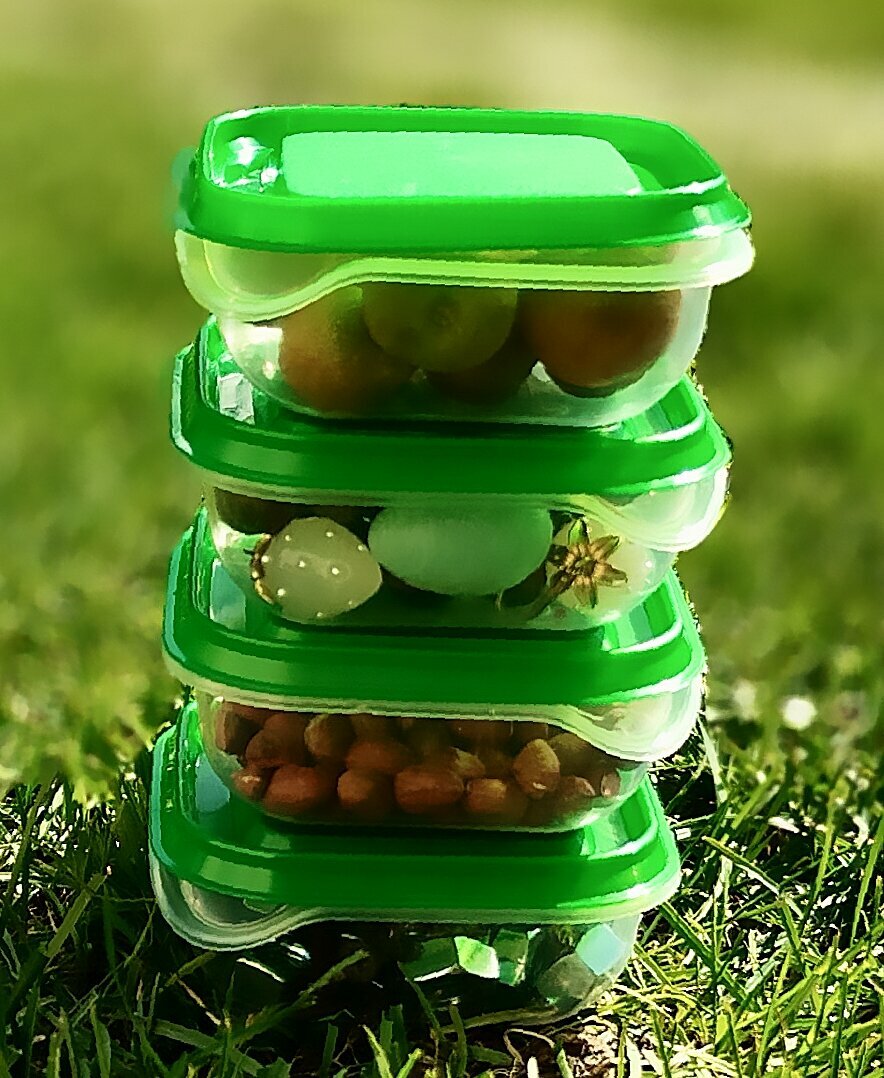 Набор контейнеров с крышкой 100 мл для продуктов PRUTA икеа 4 штуки