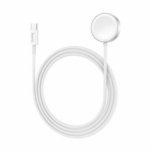 Беспроводная зарядка для смарт-часов Apple Watch 1-9/SE/Ultra и Samsung Watch 2-6, Hoco CW59 c кабелем Type-C 1.2 м, 2.5W, Белый