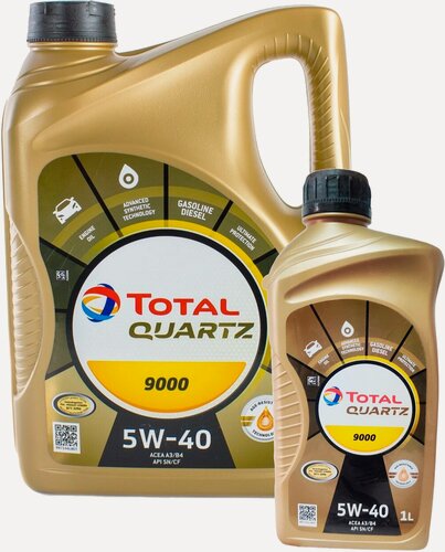 Изображение товара Масло моторное оригинальное Total QUARTZ 9000 5W 40 4+1 л