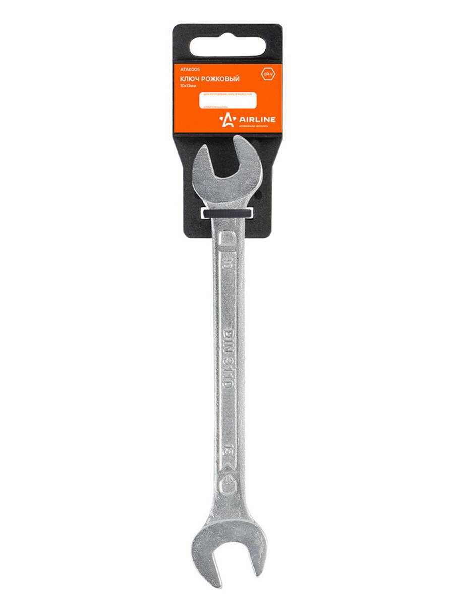 Ключ рожковый Airline ATAK005 хромованадиевая сталь твердость 42-47 HRC 10x13 мм