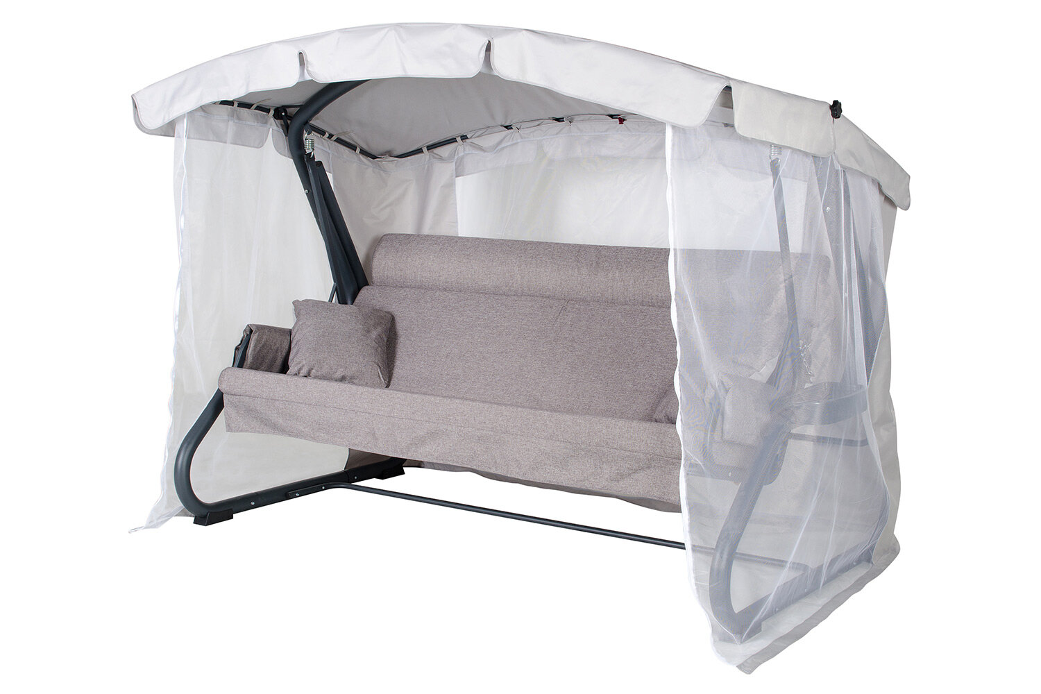 Садовые качели Империя A43A.626 262х185х125 см цвет антрацит серый белый