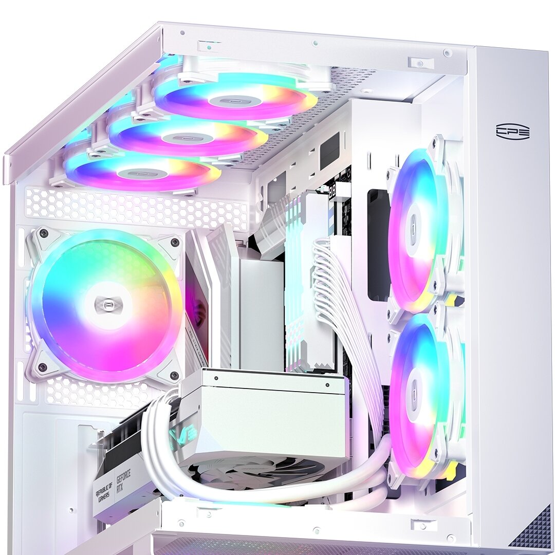 Вентилятор для корпуса PCCooler F3 T120 ARGB белый, 120 мм, 1800 об/мин, 21.6 дБ, 4 pin