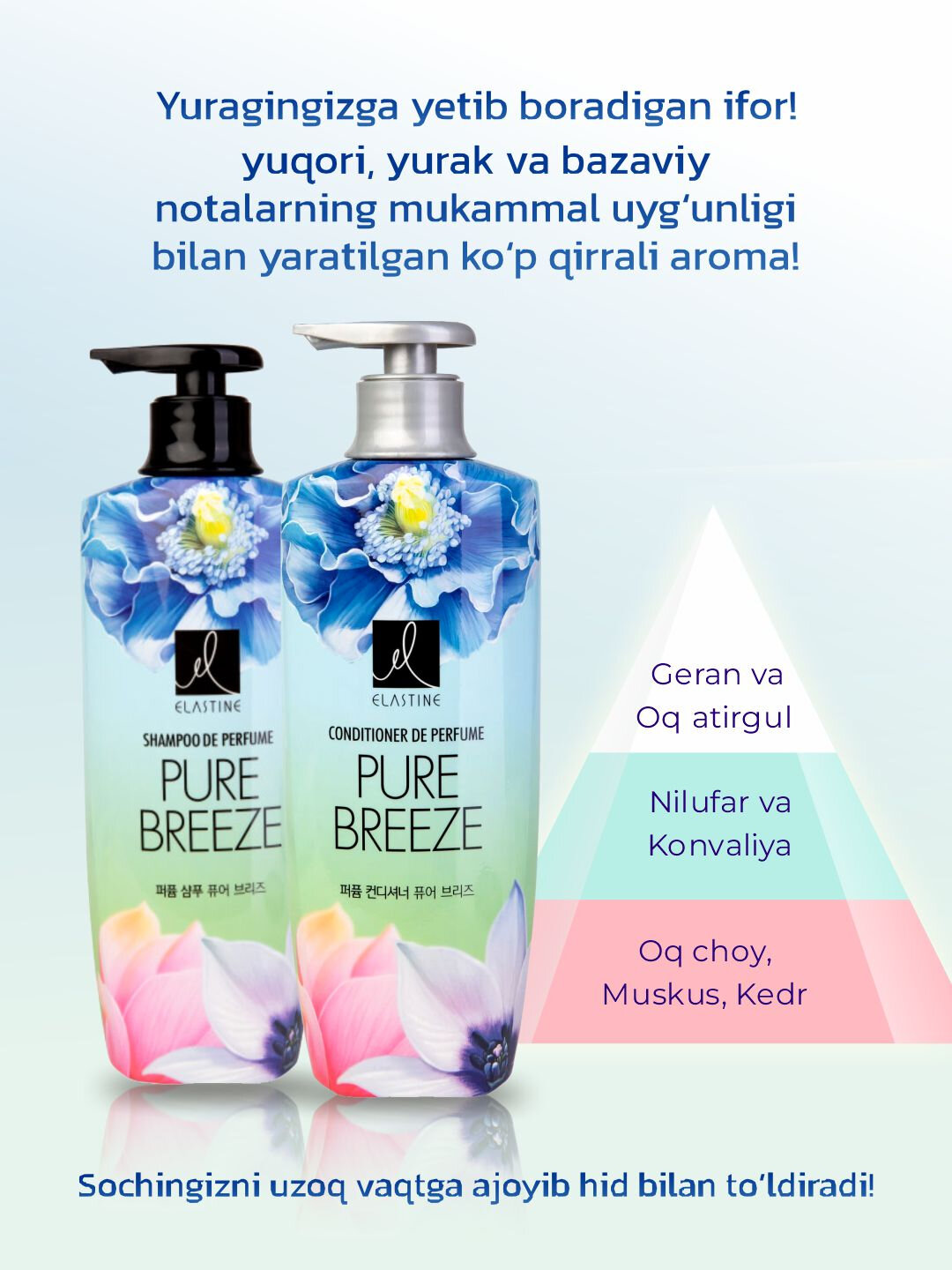 Парфюмерный шампунь для волос LG H&H Elastine Perfume Pure Breeze, 600 мл. — фото 1