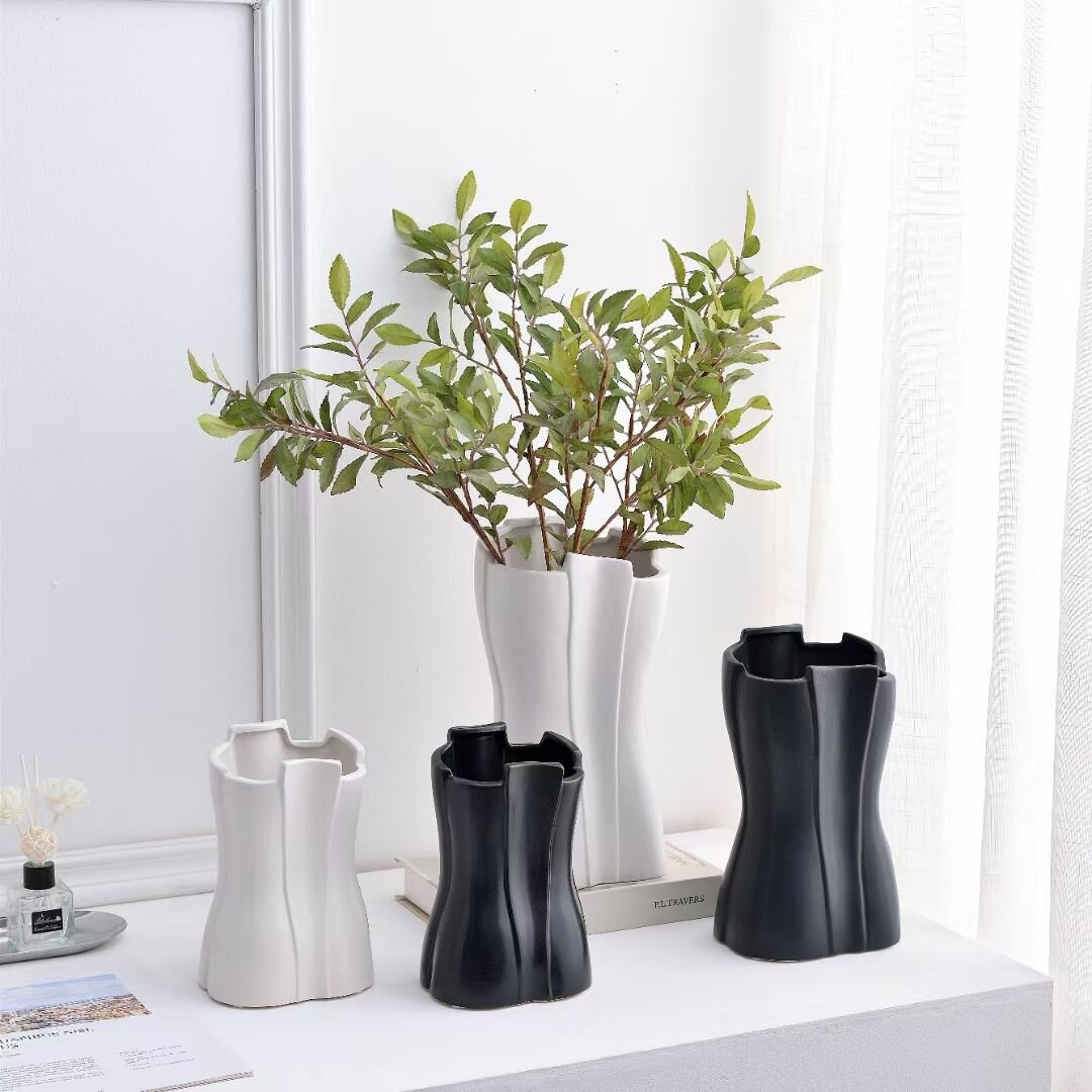 Ваза настольная керамическая "Талия" 1,1л, матовая глазурь, цвет - графит