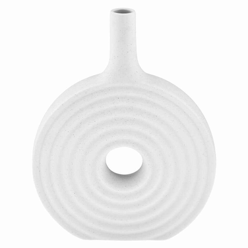 Ваза настольная керамическая "Родос" 1,1л, белый в крапинку, матовая, фактурная глазурь