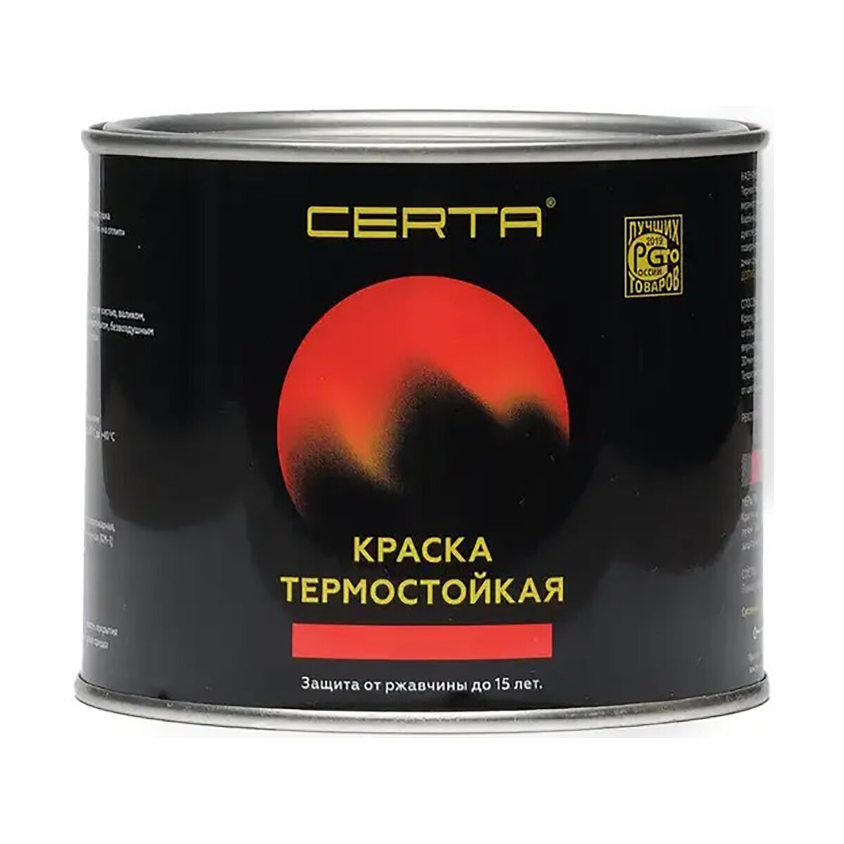 CERTA эмаль термостойкая антикоррозионная до 1200°С аэрозоль, черный RAL 9004 (520мл)