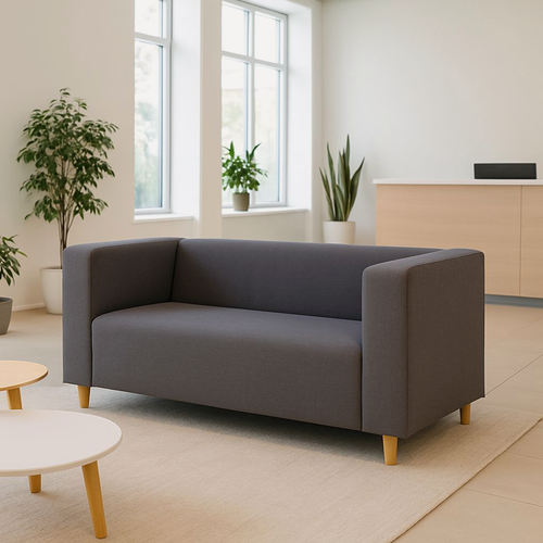 Изображение товара Офисный Диван Бэни 150см с подлокотниками Велюр Серый Графит