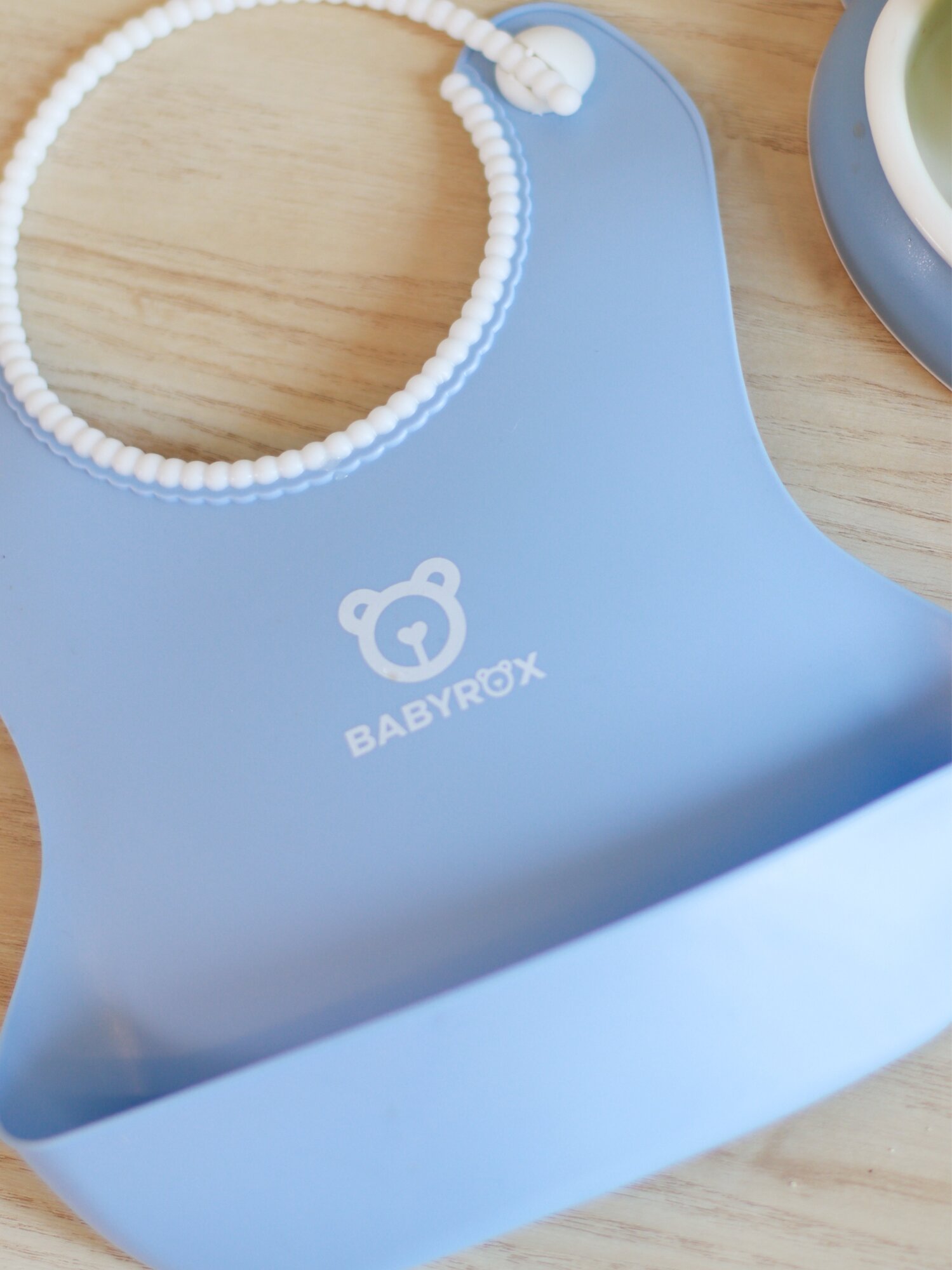 Нагрудник BABYROX, для кормления, с карманом, полипропилен, голубой, 1 шт — фото 1