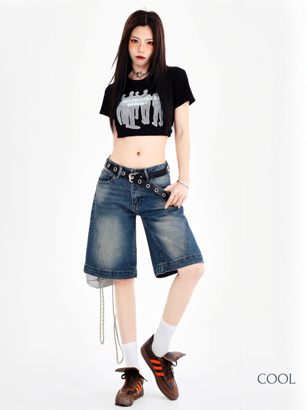 Шорты  Широкие джинсы, размер S, blue — фото 1