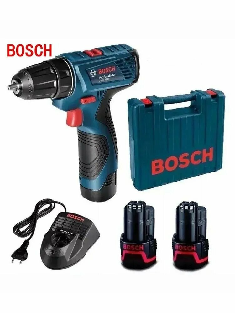 Bosch Дрель-шуруповерт, 12 В, 30 Нм, 2 АКБ