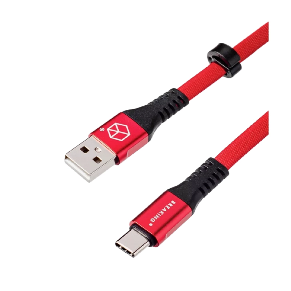 Кабель для зарядки Breaking Nylon USB-A Type-C 1 м красный
