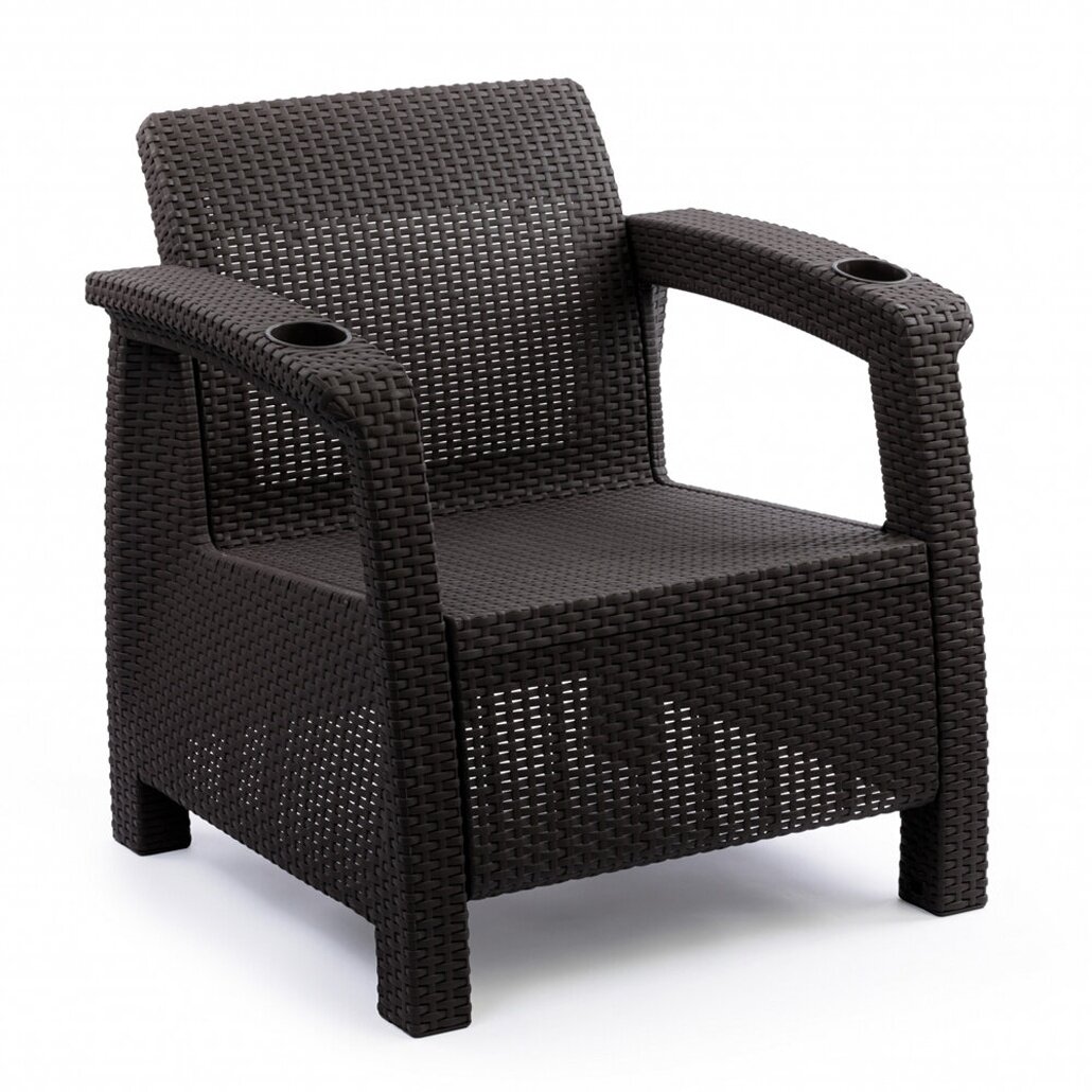 Кресло "Ротанг-плюс" 730х700х790мм, цвет мокко, для зоны отдыха