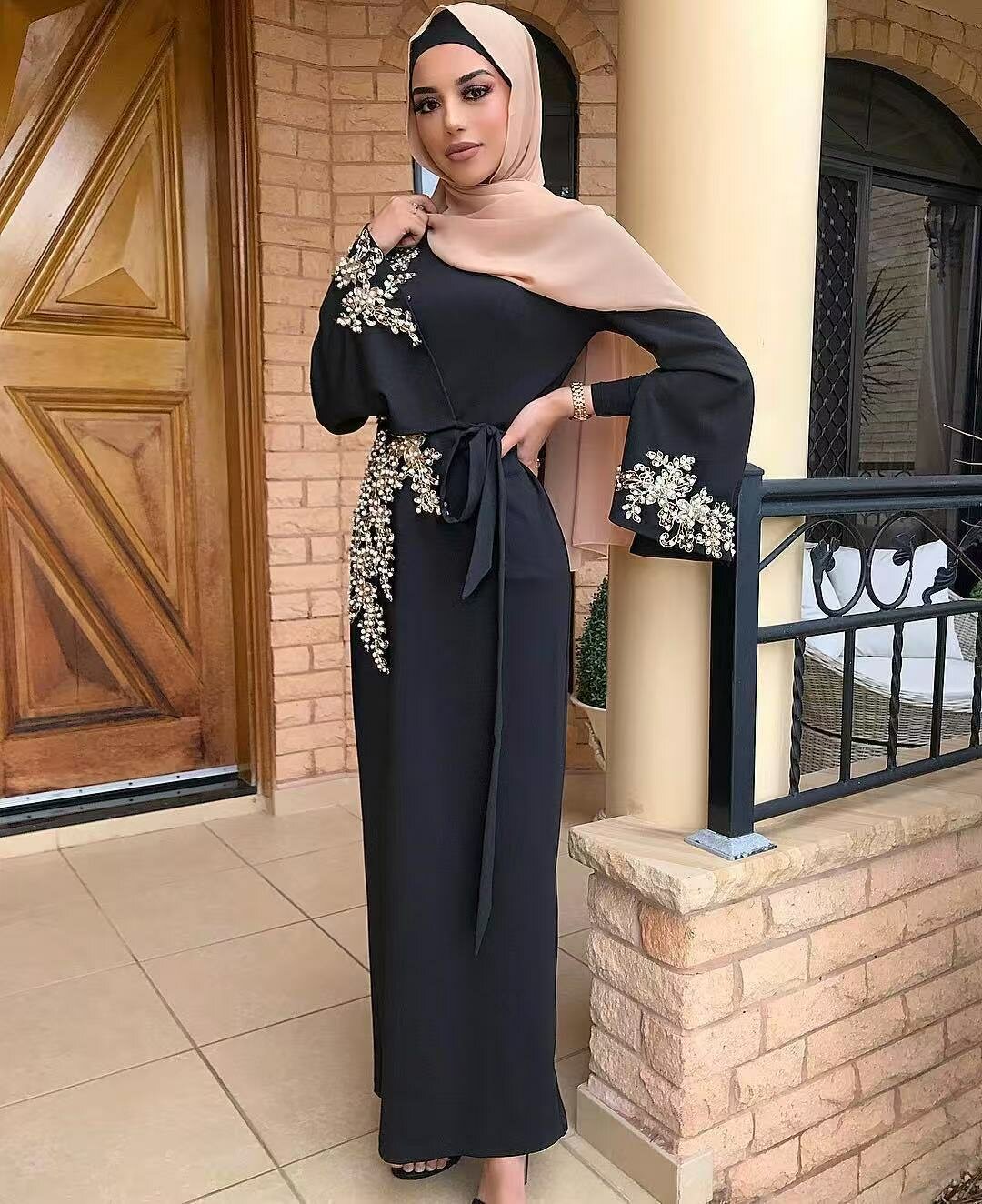 Платье  Мусульманский мир, размер XXXL, черныйц