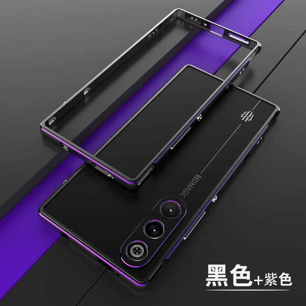 Чехол для Red Magic 10 Air, воздушный бампер, металлический противоударный алюминиевый каркас, защитный чехол для камеры RedMagic 10 Air, ZTE nubia RedMagic 10 Air, black red, Metal — фото 1