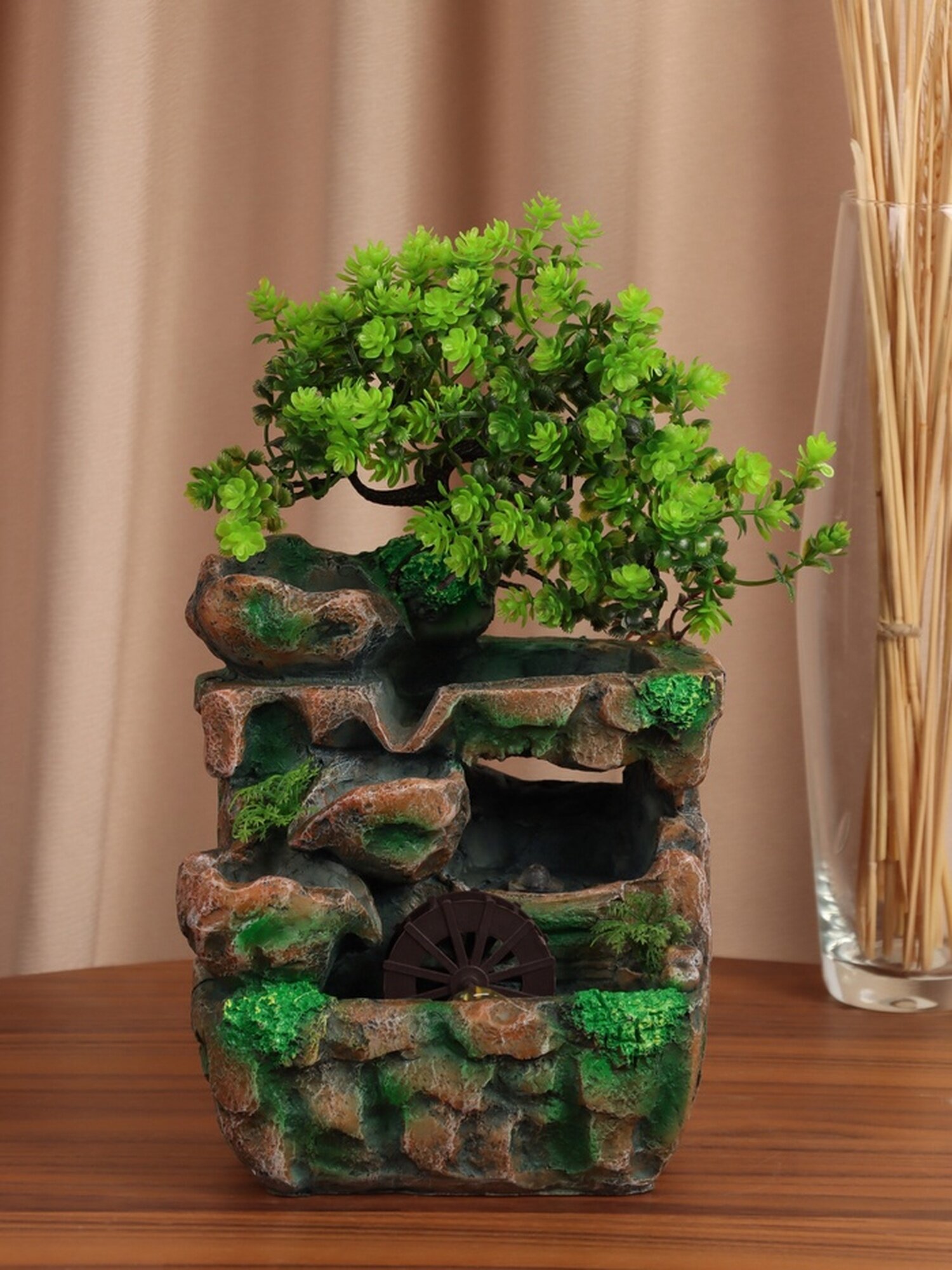 Фонтан Сима-ленд "Летний сад" полистоун настольный с подсветкой