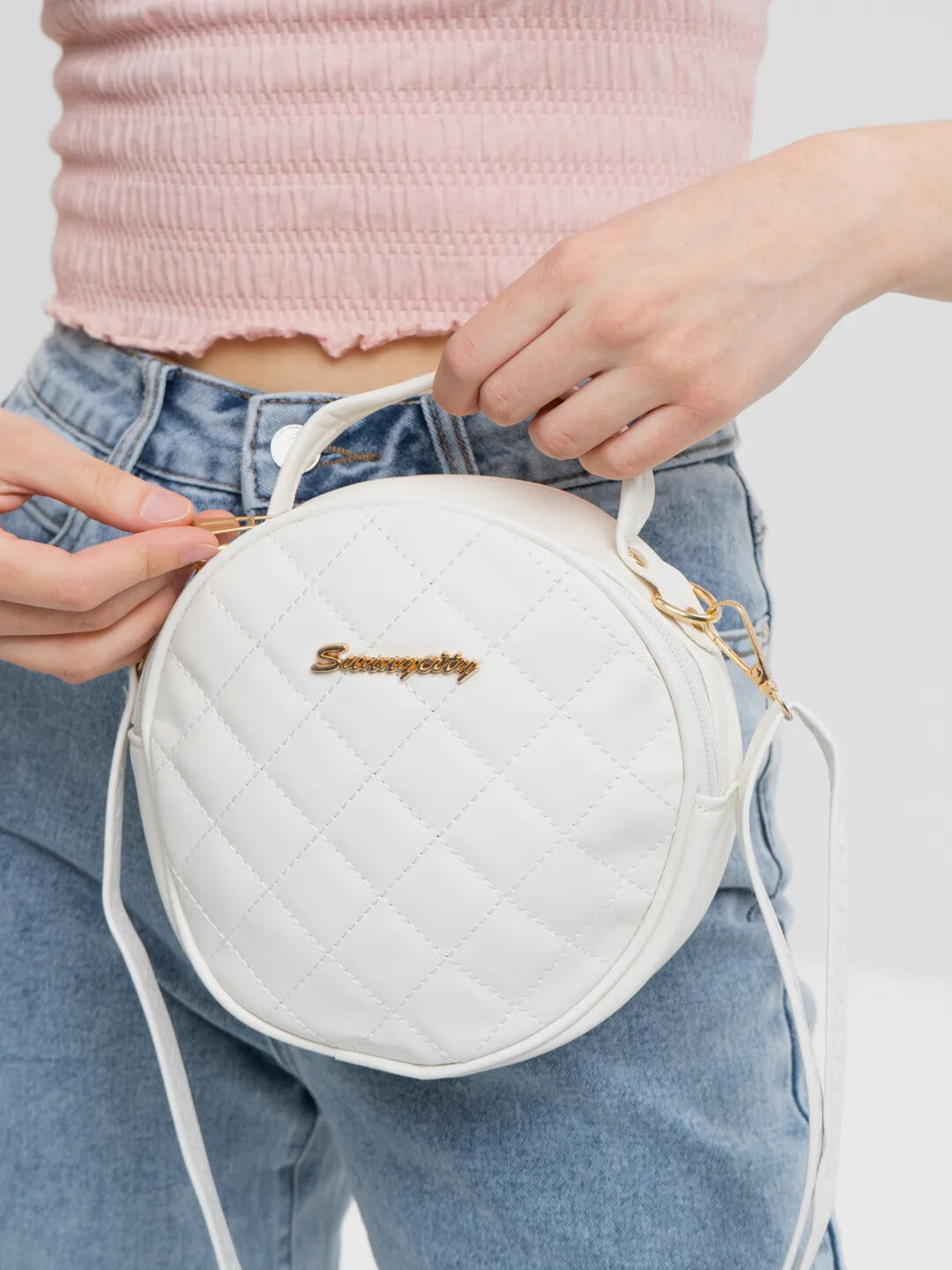 Сумка  Sunnycity Round Quilted Mini Bag, белый,