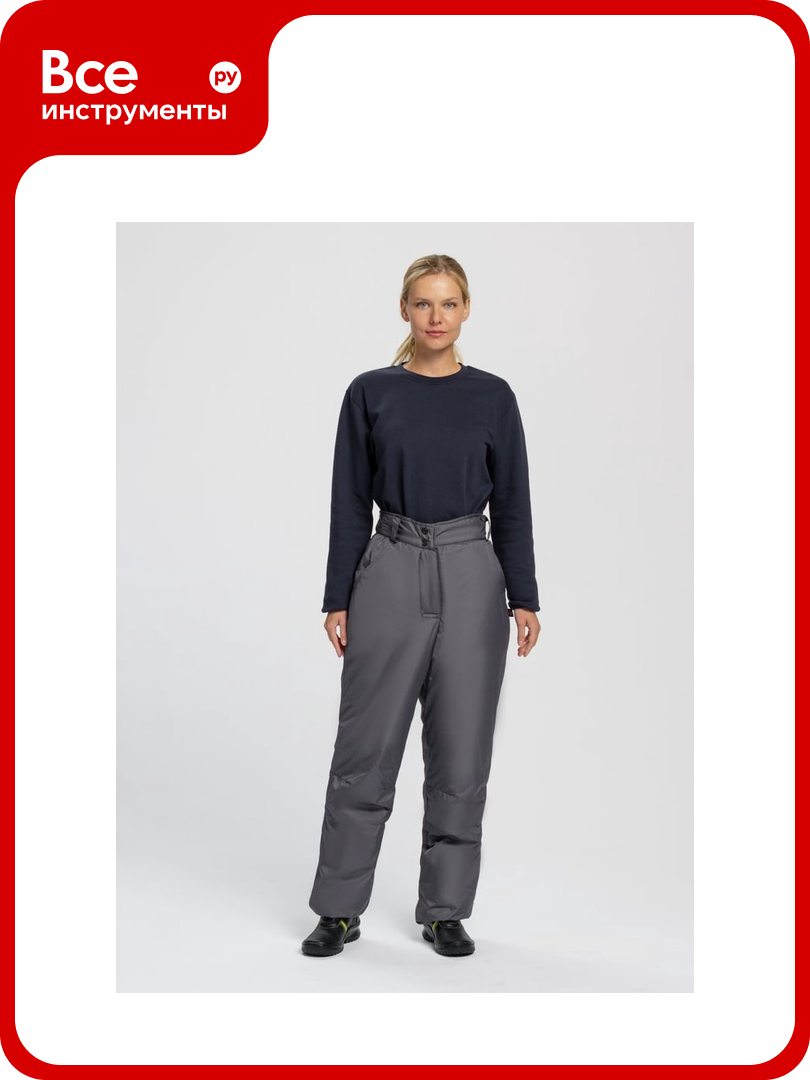 Зимние женские брюки Факел Снежана тк. Дюспо темно-серый размер 40-42 рост 158-164 87481089.001