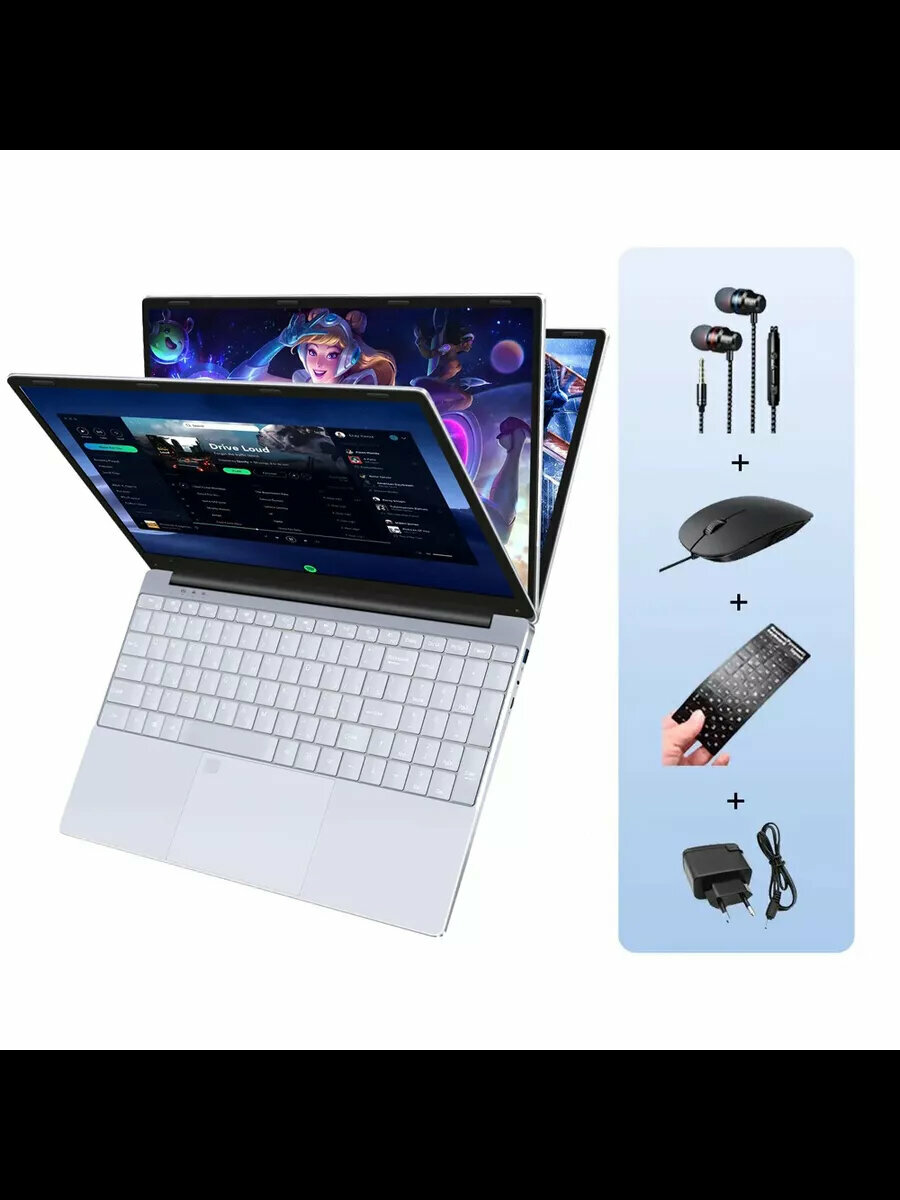 Игровой ноутбук N4000, 14.1", 8ГБ ОЗУ, 256ГБ SSD, Windows 10，Серебро, Быстрый Результат: Мощный для Эффективной Работы