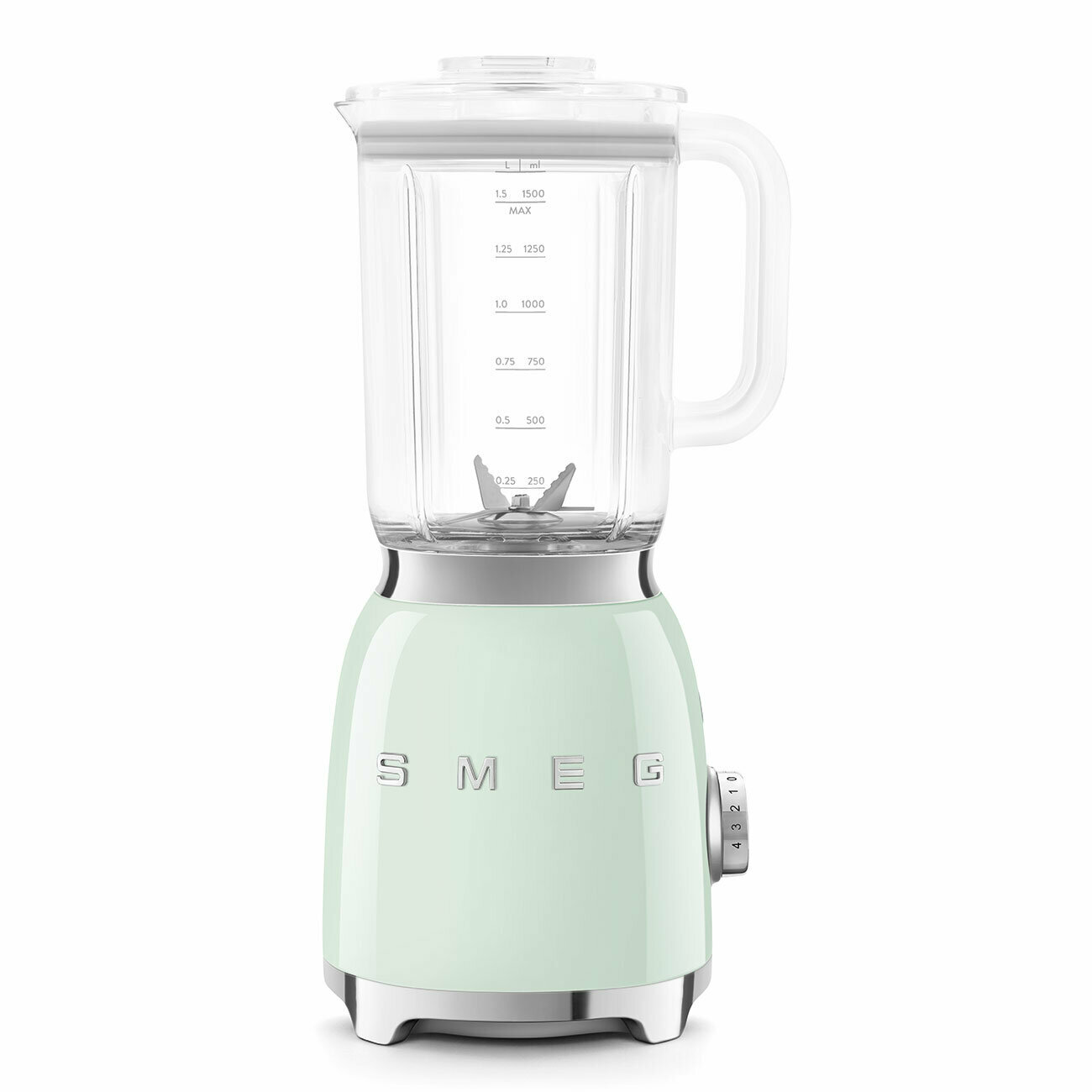 Блендер Smeg BLF03PGEU, мощность 800 Ватт, 4 скорости вращения, защита от перегрузки двигателя