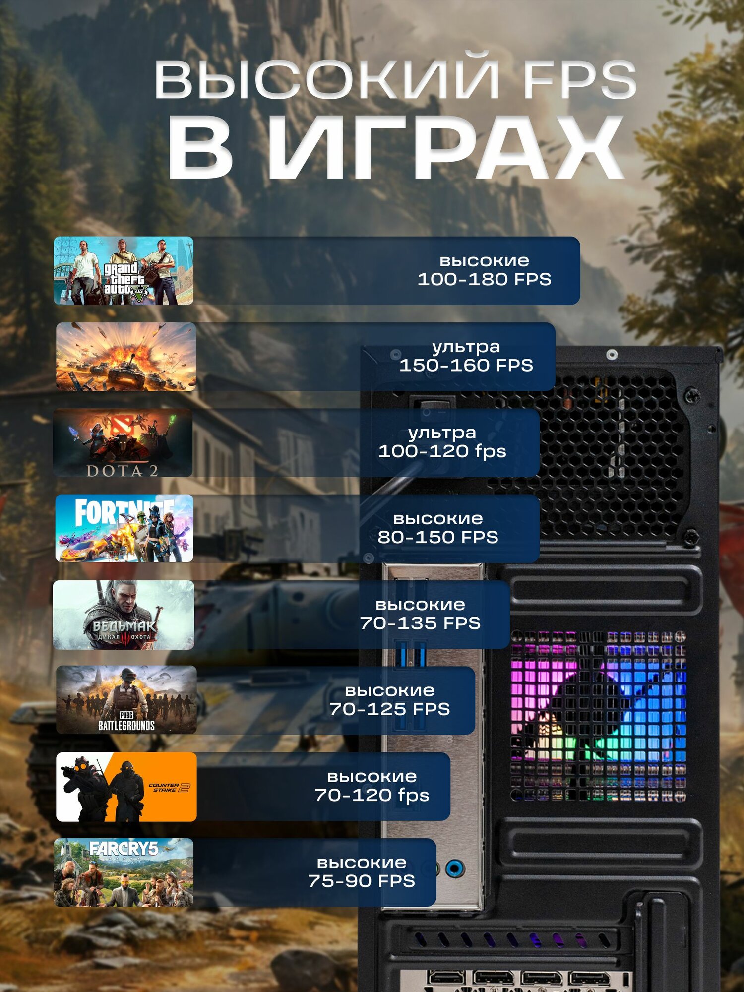 Картинки Системный блок X79 Xeon 2650v4 ОЗУ 16 Gb DDR4 2400 12 ядер, игровая видеокарта RX 580 8GB, SSD NVME 512GB, Блок питания 600W, RGB подсветка, прозрачный компактный корпус