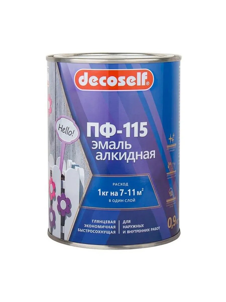 ДЕКОСЕЛФ эмаль ПФ-115 светло-серая алкидная однокомпонентная (09кг)
