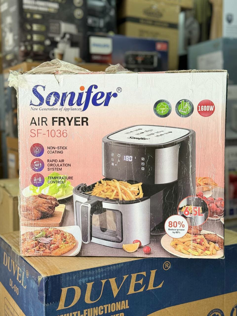 Аэрофритюрница Sonifer SF-1036, нержавеющая сталь, 1600Вт, 6.5л