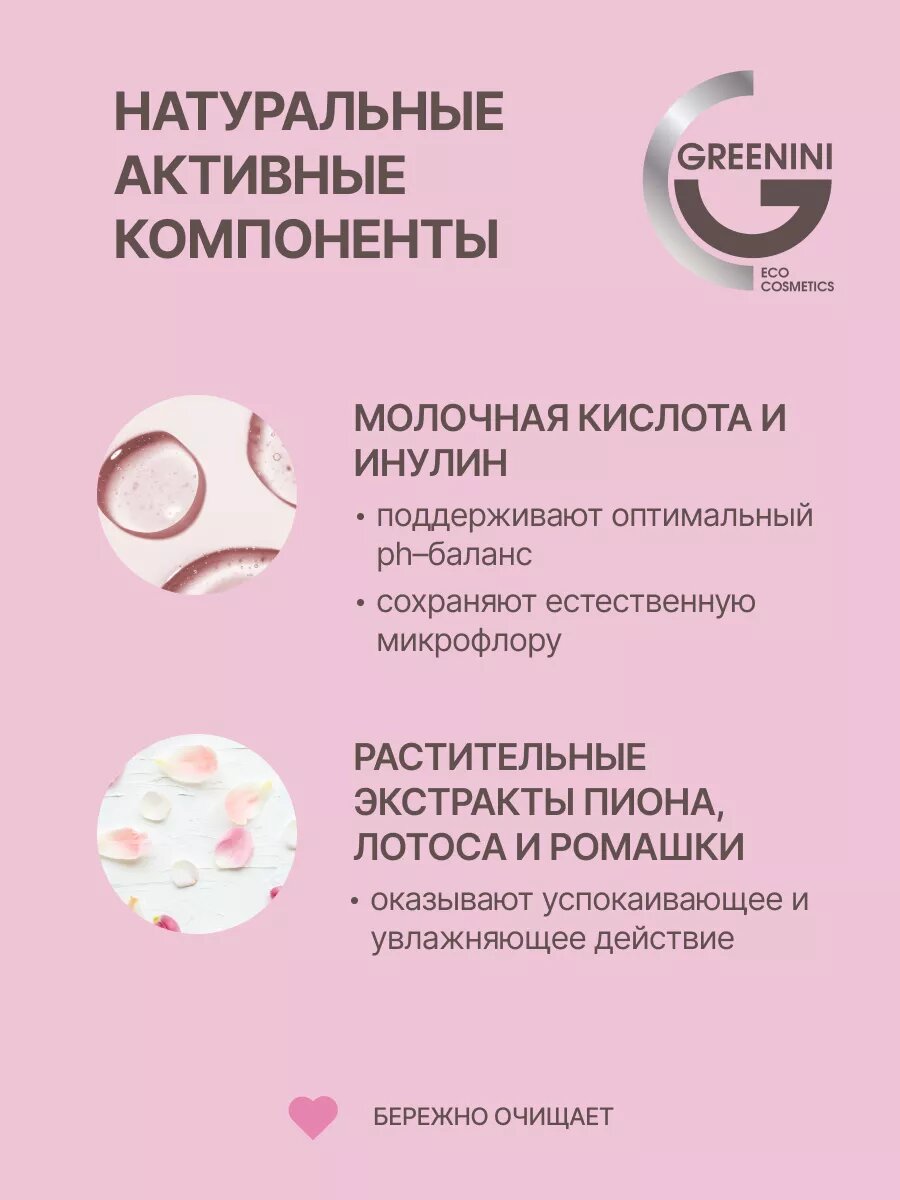 Спреи Для Интимной Гигиены Greenini Пенка-мусс для интимной гигиены для чувствительной кожи INTIMATE, 150мл