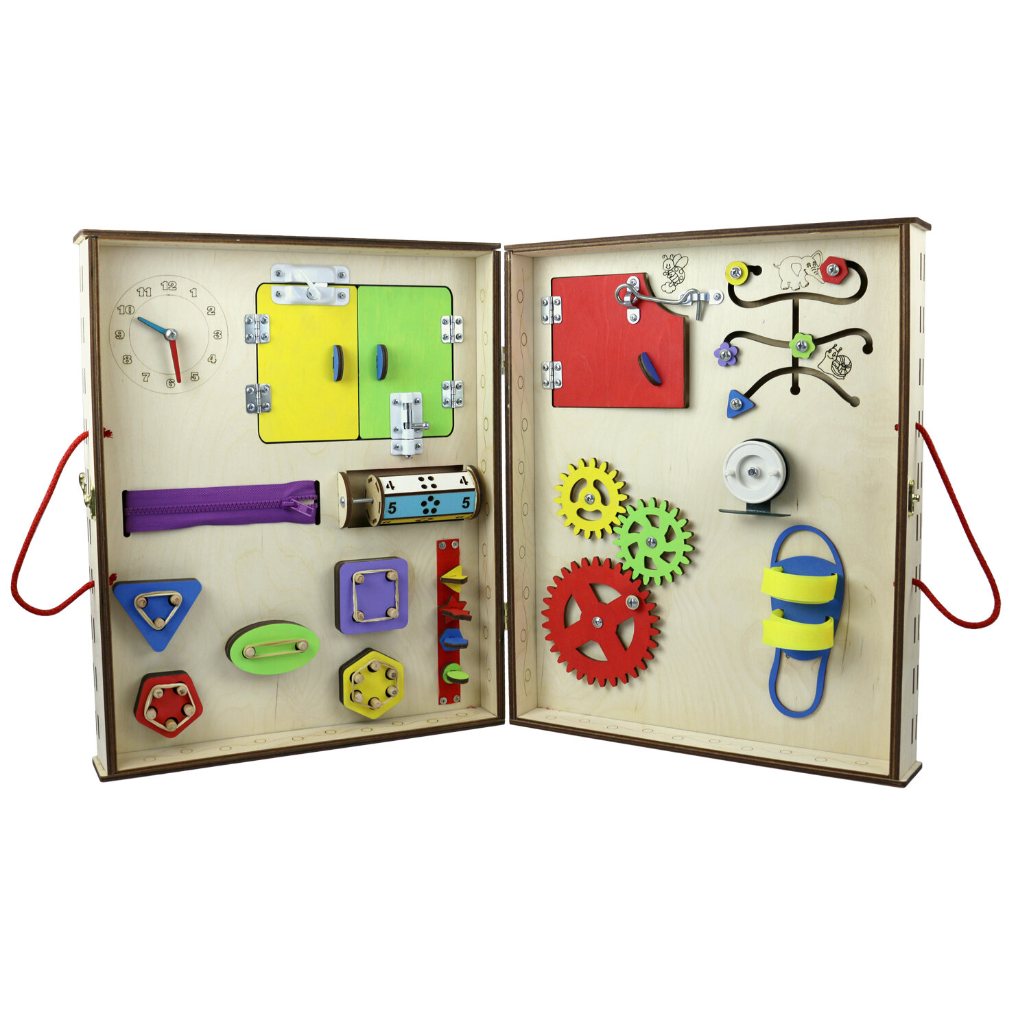 Бизи-чемодан Kampfer Big Book, шкатулка, которая хранит в себе более 50 предметов для развития ребенка