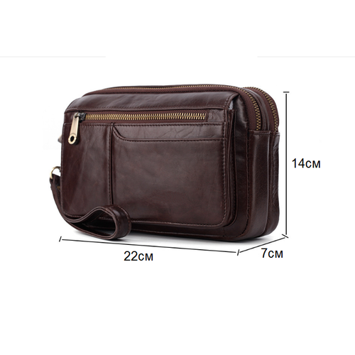 Сумка барсетка , фактура зернистая, коричневый